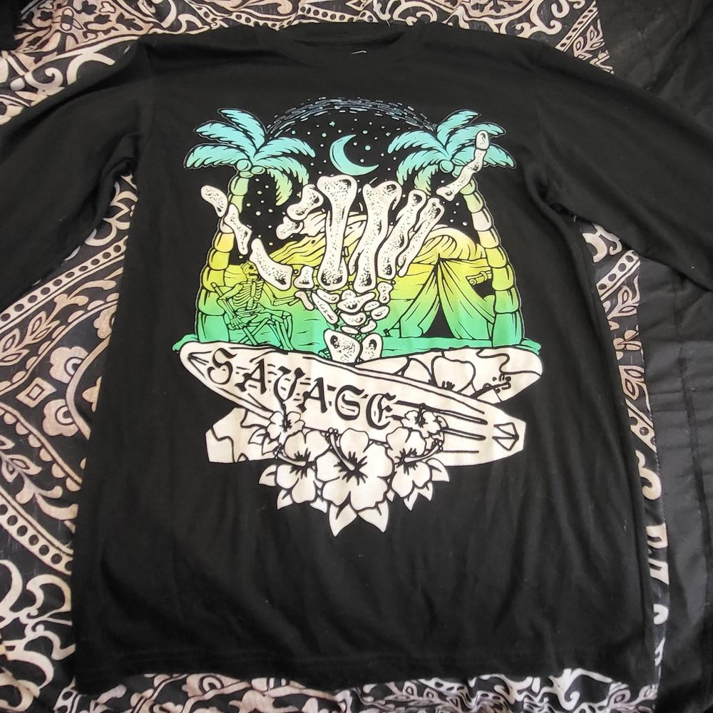 Fresh Laundry Savage Black Long Sleeve Size Small